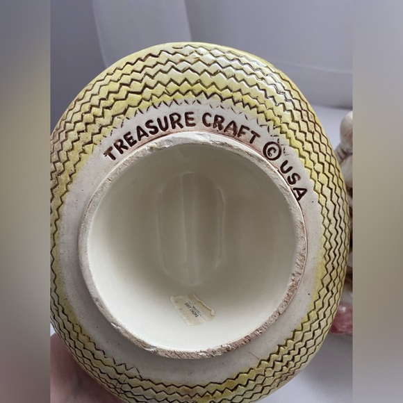 Cookie Jar 1960's Collectable Farmer Pig & Bunny - Picture 5 of 8